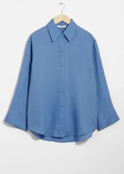 Clearance & Other Stories Chemise Oversize En Lin Bleu