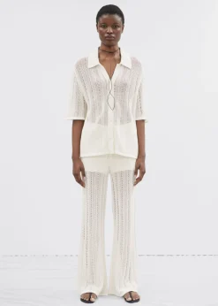 Shop & Other Stories Chemise Transparente à Manches Courtes Blanc