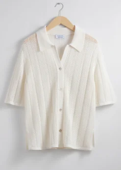 Shop & Other Stories Chemise Transparente à Manches Courtes Blanc