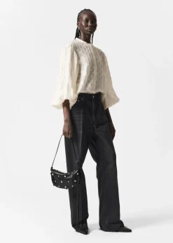 Discount & Other Stories Chemisier Texturé Aux Manches Volumineuses Blanc