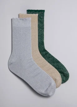 Online & Other Stories Coffret Cadeau De 3 paires De Chaussettes Lilas/Beige/Noir
