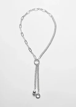 Cheap & Other Stories Collier Chaîne à Maillons Asymétriques Argenté