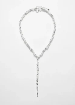 Discount & Other Stories Collier En Chaîne à Perles De Strass Argenté