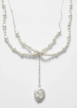 Clearance & Other Stories Collier Ras Du Cou En Perles à Pendentif Ivoire