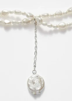 Clearance & Other Stories Collier Ras Du Cou En Perles à Pendentif Ivoire
