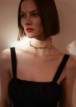 Outlet & Other Stories Collier Ras Du Cou Sculptural Doré