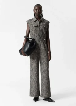 Fashion & Other Stories Combinaison Large Sans Manches En Tweed Tweed noir