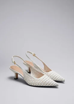 Outlet & Other Stories Escarpins En Cuir Tressé Blanc