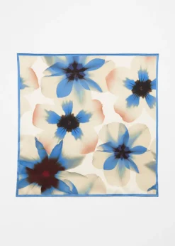 Discount & Other Stories Foulard En Soie Florale Bleu poudré