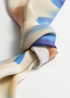 Discount & Other Stories Foulard En Soie Florale Bleu poudré