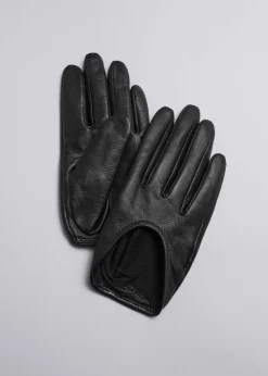 Outlet & Other Stories Gants Courts En Cuir Noir