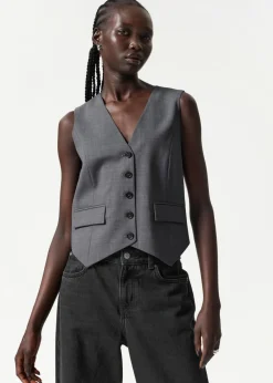 Fashion & Other Stories Gilet Habillé En Laine Gris