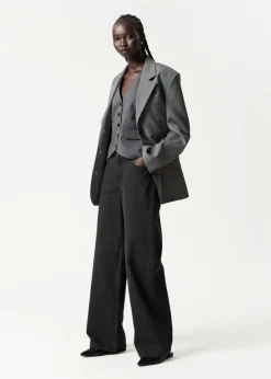 Fashion & Other Stories Gilet Habillé En Laine Gris