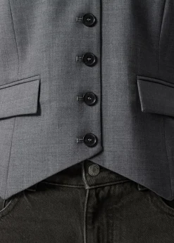 Fashion & Other Stories Gilet Habillé En Laine Gris