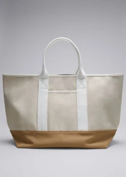 Discount & Other Stories Grand Sac Cabas En Toile Beige