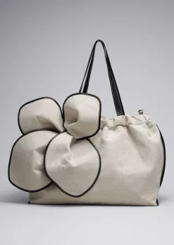 Fashion & Other Stories Grand Sac En Toile à Fleur Beige