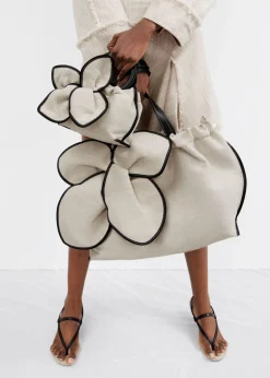 Fashion & Other Stories Grand Sac En Toile à Fleur Beige