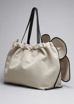 Fashion & Other Stories Grand Sac En Toile à Fleur Beige