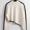 New & Other Stories Haut Asymétrique Bicolore Noir/Blanc