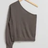 Outlet & Other Stories Haut Asymétrique En Laine Mérinos Taupe