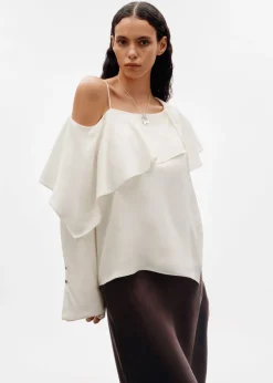 Outlet & Other Stories Haut Asymétrique En Soie Blanc