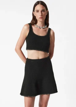 Fashion & Other Stories Haut Bralette Laine Bouclée à Bordures Pailletées Noir