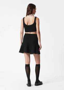 Fashion & Other Stories Haut Bralette Laine Bouclée à Bordures Pailletées Noir