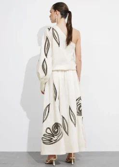 Cheap & Other Stories Haut Brodé Asymétrique Blanc