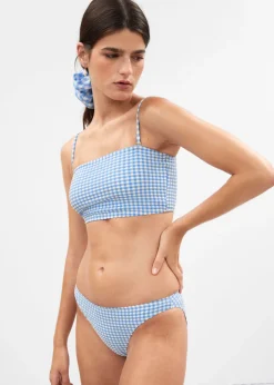 Cheap & Other Stories Haut De Bikini Bandeau Carreaux bleus/blancs