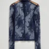 Shop & Other Stories Haut En Dentelle Transparente Bleu