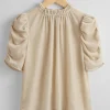Flash Sale & Other Stories Haut En Velours Avec Manches Ballon Beige