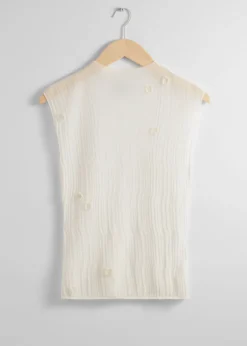 Fashion & Other Stories Haut Transparent Sans Manches Blanc