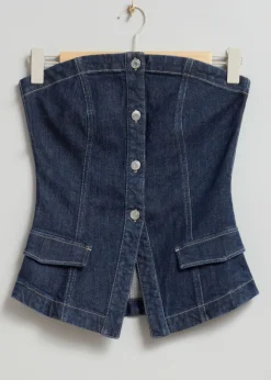 Best & Other Stories Haut Tube En Denim Bleu foncé