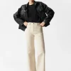 New & Other Stories Jeans Bootcut à Poches Plaquées Couleur crème