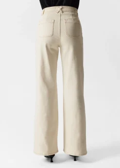 New & Other Stories Jeans Bootcut à Poches Plaquées Couleur crème