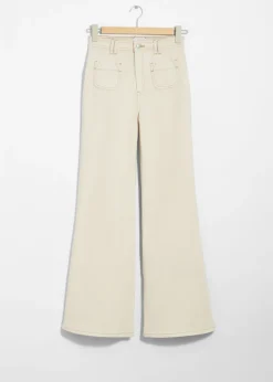 New & Other Stories Jeans Bootcut à Poches Plaquées Couleur crème