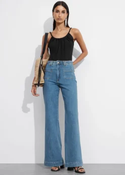 Outlet & Other Stories Jeans Bootcut à Poches Plaquées