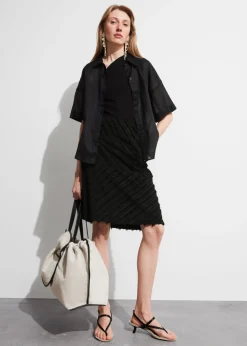 Cheap & Other Stories Jupe Crayon Midi Texturée Noir