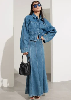 New & Other Stories Jupe Longue En Denim Plissée