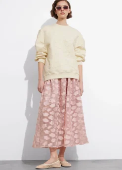 Store & Other Stories Jupe Midi à Motifs Floraux Appliqués Rose