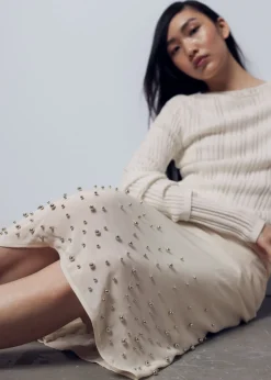 Fashion & Other Stories Jupe Midi Cloutée Ivoire