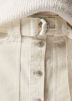Discount & Other Stories Jupe Midi En Jean Boutonnée Couleur crème