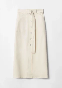 Discount & Other Stories Jupe Midi En Jean Boutonnée Couleur crème