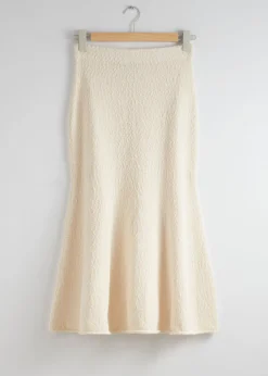 Cheap & Other Stories Jupe Midi Texturée Couleur crème