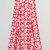Cheap & Other Stories Jupe évasée Taille Haute à Motif Imprimé fleuri rouge vif/blanc