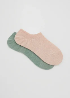 New & Other Stories Lot De 2 paires De Chaussettes De Sport Brillantes Rose poudré/Vert poudré