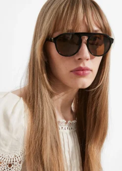 Shop & Other Stories Lunettes De Soleil Arrondies De Style Aviateur
