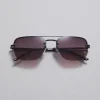 Cheap & Other Stories Lunettes De Soleil Sans Monture De Style Aviateur Noir