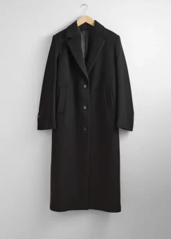 Clearance & Other Stories Manteau à Boutonnage Simple En Laine Noir