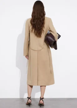 New & Other Stories Manteau Blazer En Soie Mélangée Beige